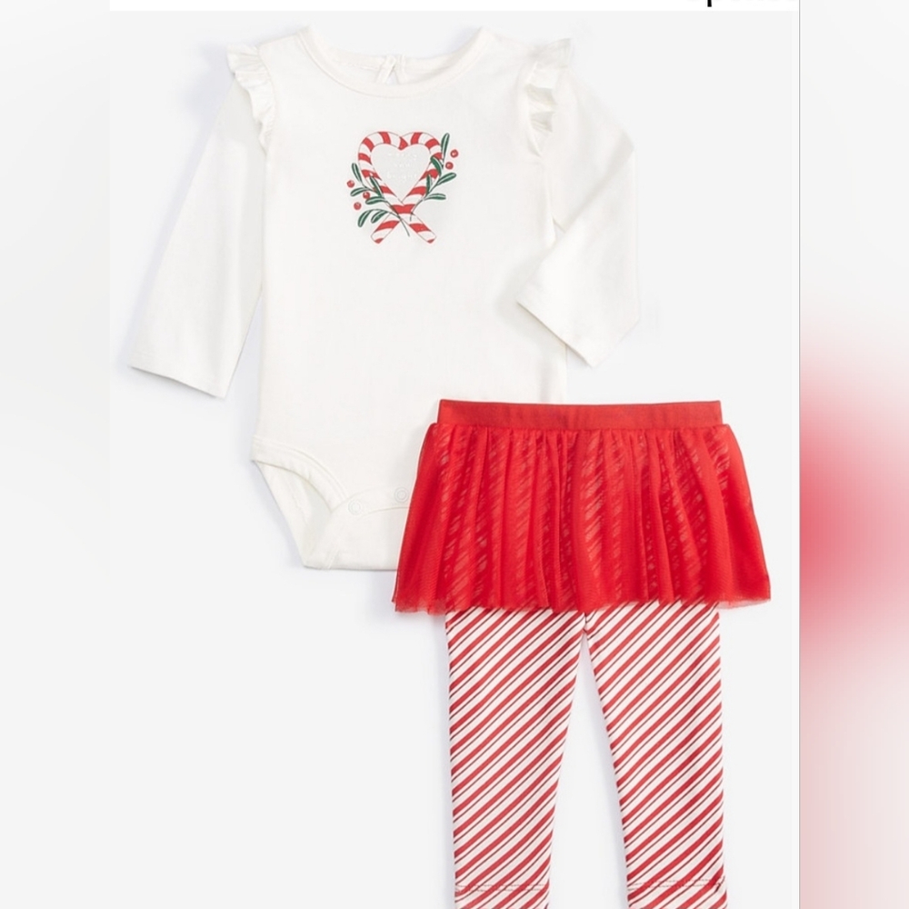 NWOT Carter's Merry Bright 2 Piece Christmas Outfit - 6 Mos.
